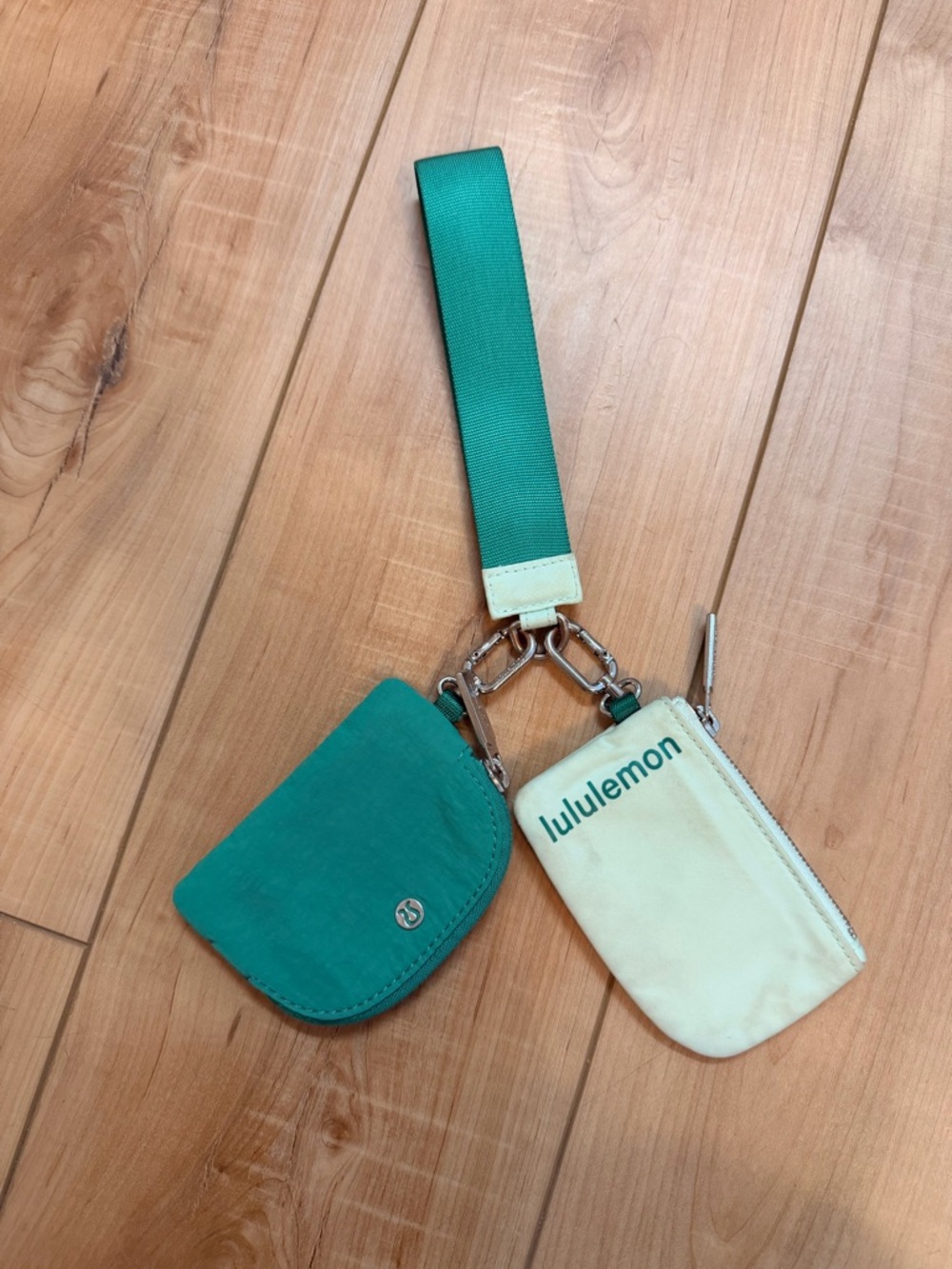 lululemon athletica Green dual pouch wristlet